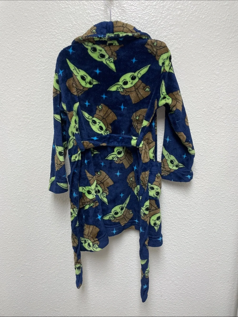 Star Wars Grogu Mandalorian Plush Bath Robe Kid’s Boy’s 4/5